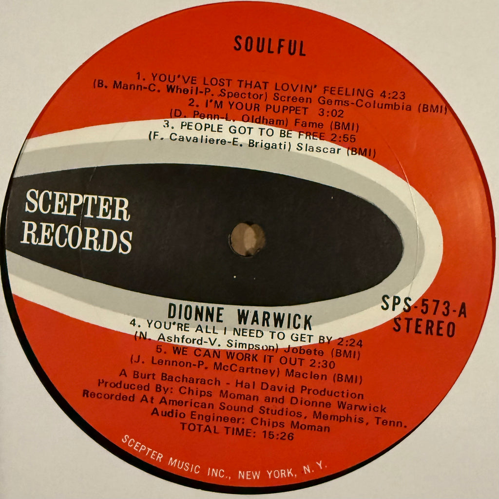 Dionne Warwick ‎– Soulful LP