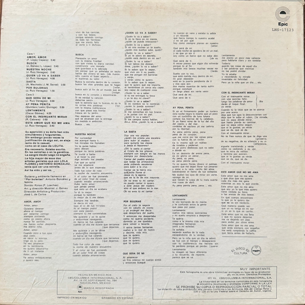 Lolita - Amor Amor LP