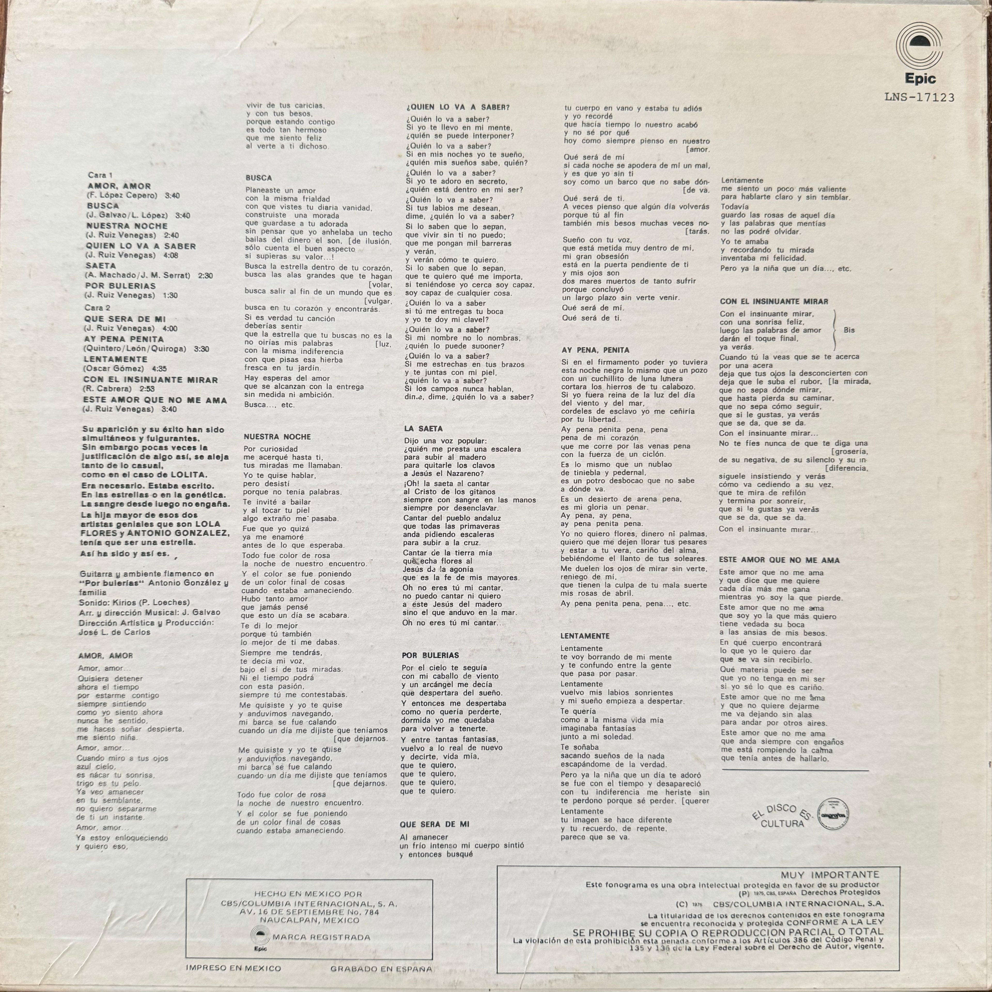 Lolita - Amor Amor LP
